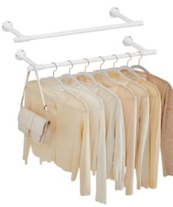 SONGMICS Kleiderstange für Wand, Platzsparend, Industrie-Design, für die ganzen Familie, zum Anziehen und Sortieren, 30