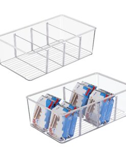 Vtopmart Kühlschrank Organizer 2er Set mit 4 Fächern BPA-frei stapelbar für Snacks Teebeutel Gewürze