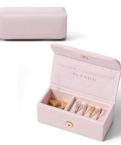 Vlando Reise Schmuckkästchen Klein Rosa Schmuckaufbewahrung für Damen