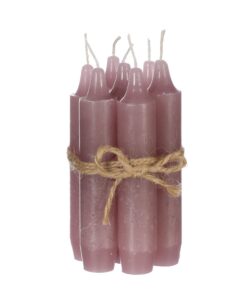 Kerzen Set (7 Stück) - 11cm Stabkerzen Mauve, langwertige 4+ Stunden Brenndauer für romantische Lampenatmosphäre | Kerz