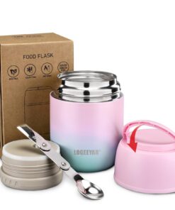 Itslife Thermobehälter für Essen 500ml - Warmhaltebehälter aus Edelstahl mit Löffel - Thermo Lunchbox für Kinder & Erwac