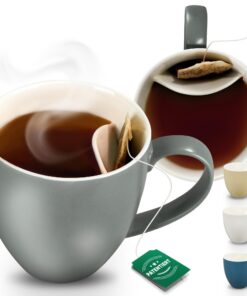 Patentierte Teetasse grau für Teebecher I Spülmaschinengeeignete Keramiktasse I Modernes Design für Teetrinker