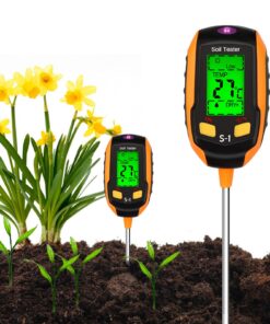 LWMTT 4 in 1 Bodenmessgerät für Gartenarbeiter, Rasenpfleger und Landwirte mit Digitalem Feuchtigkeits- und Temparaturme