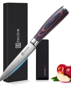 PAUDIN Küchenmesser Allzweckmesser für Profis 13 cm Scharf Edelstahl mit zusätzlichen Vorteilen