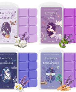 SCENTORINI Lavendel Duftwachswürfel für Kerzen Wärmer, 4 x 70.9g | SCENTORINI Sojawachs Wax Melts Duftwachs für Duftlam