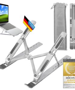 GOODS+GADGETS Höhenverstellbarer Notebook-Ständer Faltbar für Home-Office & Büro - Ergonomisch Arbeiten mit idealer Belü