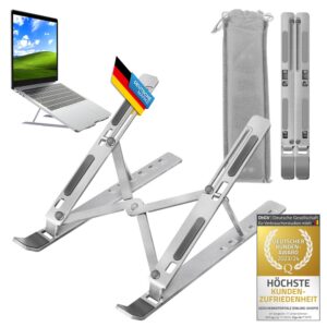 GOODS+GADGETS Höhenverstellbarer Notebook-Ständer Faltbar für Home-Office & Büro - Ergonomisch Arbeiten mit idealer Belü