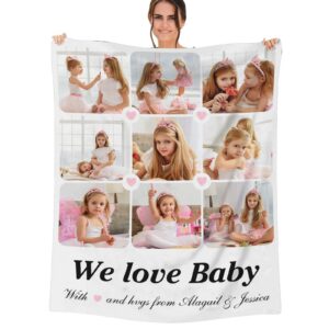 NIBESSER Personalisierte Fotodecke Super Weich für Geburtstag Geschenk