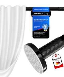 Schmiedekiste Rostfreie Duschvorhangstange ohne Bohren 120-200cm Carbonstahl Teleskopstange Klemmstange Stabil