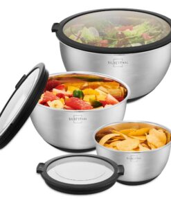 SILBERTHAL Edelstahl Rührschüssel Set - für Servieren, Kochen & Backen - Rutschfester Boden - 3 Stück SILBERTHAL Edels