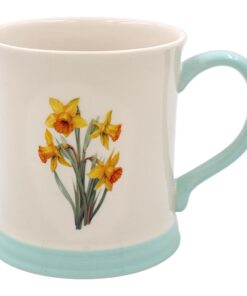Die Leonardo Collection Narzissen-Tasse, geprägt, für Landsleute, zum Genießen von Tee und Kaffee, feines Porzellan, dru