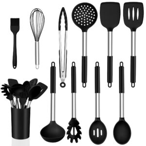 Onader Schwarz Küchenhelfer Set mit Antihaft & Edelstahlgriff für Kochen und Backen