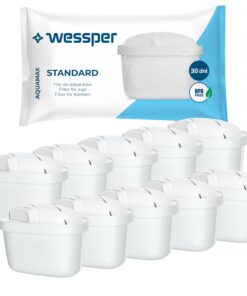 Wessper Wasserfilter Kartusche –aktivierter Kohle & Lona-Austauschharz, Ersatz für Aquaphor, Philips & Pearlco, 10 Stück