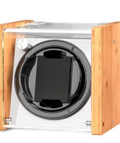 Smith Watch Winder Bambus Uhrenbeweger für große Herren mit Automatikuhren 4,5 cmØ