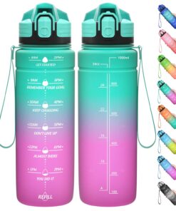 Sport Trinkflasche Kinder 500ml-2L Auslaufsicher mit Zeitmarkierung BPA-frei Tritan für Schule Gym