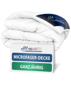 Premium Mikrofaser Bettdecke 155x220 - Allergiker - Oeko TEX zertifiziert Premium Mikrofaser Ganzjahresdecke 155x220 - S
