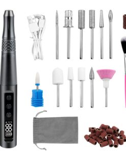 LWMTT Elektrische Nagelfeile für Kabellose Tragbarkeit und Professional Maniküre und Pediküre Set mit 35000u/min Geschwi