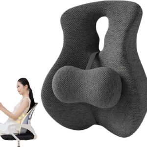 Lumbraze LordosenstüTzkissen: OrthopäDisch Für BüRostüHle, Gaming-StüHle, Verstellbare Gleiter, Black