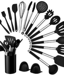 Homikit Küchenhelfer Set, Silikon Küchenutensilien, Gesund & Langlebig für Durchdachte Hausfrauen und -herren, ideal für