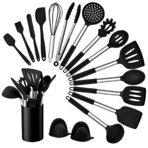 Homikit Küchenhelfer Set, Silikon Küchenutensilien, Gesund & Langlebig für Durchdachte Hausfrauen und -herren, ideal für