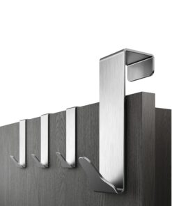 Menz Premium Türhaken zum Einhängen - Edelstahl Kleiderhaken, hohe Tragkraft für Türgarderobe, formstabile Haken im 4er