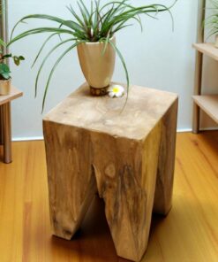 Kinaree ARU Beistelltisch massiv naturbelassenes Teak Holz - praktisch für Garten und Haus - robust und designvoll | Ki