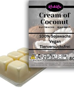 WonderWax Cream of Coconut Duftwachs Wax Melts für Aromalampe, 6 Würfel Indoor Raumdüfte Sojawachs Duftwachswürfel für D