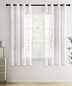 MIULEE Gardinen Voile Vorhänge Weiß 160x140 cm für Wohnzimmer und Schlafzimmerพรamax MIULEE Gardinen Voile Vorhänge mit