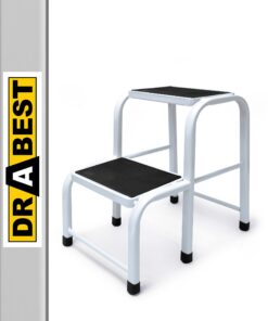 DRABEST Tritthocker 2 Stufen Stahl rutschfest 23 cm 150 kg Haushalt Werkstatt