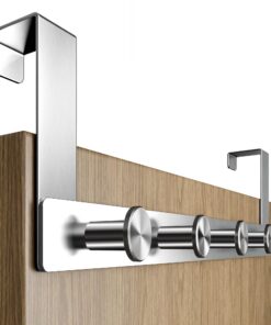 Menz Türgarderobe zum Einhängen - Edelstahl Tür-Garderobe mit stabilen Türhakenleiste und praktischen Kleiderhaken - Sta