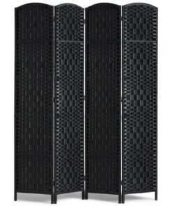 VEVOR Raumteiler Schwarz - 4 Paneelen, Faltbar, Sichtschutz, Ideal für Kinderzimmer und Wohnzimmer - 1795x1630x19mm VEV