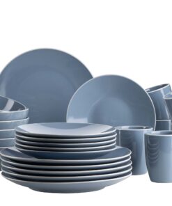 MÄSER 931844 Serie Elissa Blaugrün Geschirr Set für Moderne Tischdeko und Kocherei - 24-teiliges Kombiservice, Steinzeug