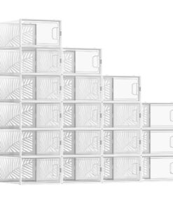 Songmics Schuhboxen Aufbewahrungsbox für Schuhe LSP106W18 robust faltbar stapelbar Schuhe bis Größe 44 Sportschuhe High