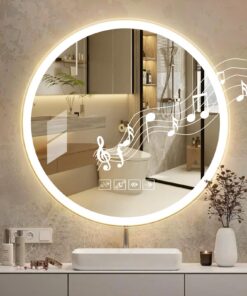 Badezimmer Spiegel mit Beleuchtung Led 60x60 cm(IP44 Touch Schalter)