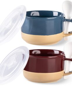 GBhome Keramik-Suppentassen 700ml 2er-Set mikrowellengeeignet spülmaschinenfest