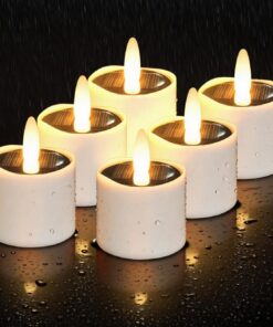 HL Solar T.ieftücher für AußenWarmweiß 6 Stück Dusk To Dawn Wiederaufladbar Outdoor Lichter Party Dekoration