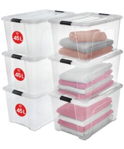 Iris Ohyama NTB-45 Aufbewahrungsviertersatz mit Transparentem BPA-freiem Plastik, ideal für Büro und Schlafzimmer, Ordnu