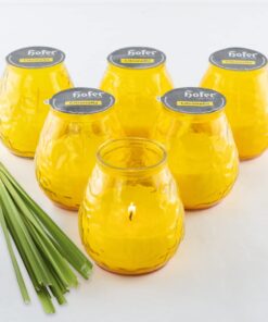 HOFER Windlicht Outdoor Gelb | Hochwertige Citronella-Kerze für den Garten | Deko für Gartenparty