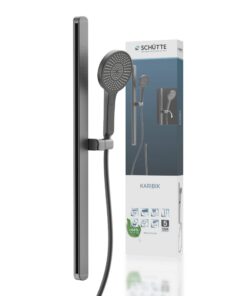 Schütte 64202 KARIBIK Regendusche Graphit | 3-Fach verstellbarer Duschkopf | Duschbrause aus Edelstahl | Duschkopf mit S