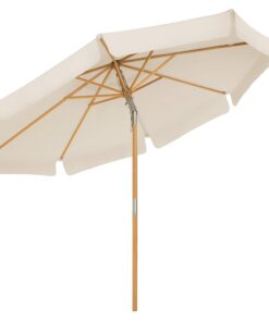 SONGMICS achteckiger Gartenschirm 270 cm, Outdoor für Balkon und Terrasse, Sonnenschutz und Knickbarkeit, beige GPU270M0