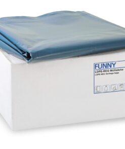 Funny Recycelte Müllbeutel in Blau - reißfeste Müllsäcke 240l extra stark für Hausmüll, 1er Pack (1 x 100 Stück)