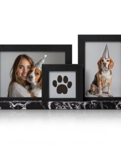 SUMGAR Bilderrahmen Collage Schwarz 3er Set 10x15 Fotorahmen mit Schwarzem Marmormuster Geschenk für Mama Geschenk zum M