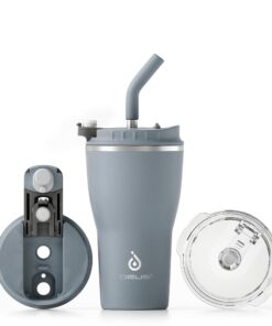 [Ideus Isolierbecher] + [Doppelwandige Kaffeetasse Edelstahl] + [geeignet für heiße und kalte Getränke] + [Reisebecher m