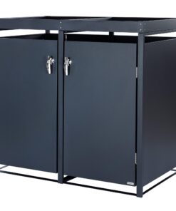 Zelsius Mülltonnenbox 2 Tonnen | Anthrazit RAL 7016 | Sichtschutz für Tonnen | Erweiterungsmöglichkeit | 132 x 80 x 124