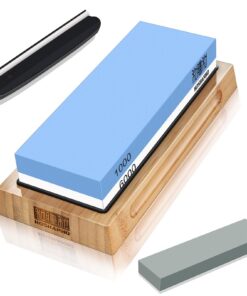 HOSHANHO Schleifstein Messer für Profis, Verbreiterte Größe, Körnung 1000/6000, 2-IN-1 Doppelseitig mit Abrichtstein und