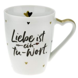GRUSS & CO 46185 Porzellan Sprüche-Tasse 30 cl | Liebesgeschenk | Liebe ist ein Tu-Wort