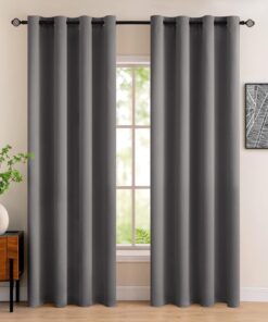 MIULEE Blickdicht Ösenvorhänge für Wohnzimmer - 2er Set H245 x B140, perfekte Verdeckung für das Wohnzimmer