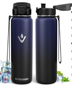 Edelstahl Thermosflasche 1L BPA-frei Doppelwandig Auslaufsicher für Wandern Laufen Schule