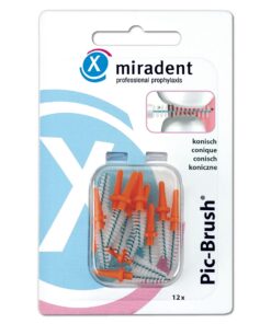 Miradent Pic-Brush® Interdentalbürste konisch orange 2,5-5,0 mm-optimale Reinigung von Brackets und Brücken | bewährte A