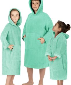 normani Kinder Badeponcho bis 13 Jahren langarm - Frottee Surferponcho für Jungen & Mädchen